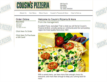 Tablet Screenshot of cousinspizzeria.com